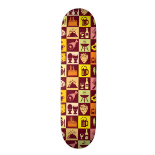 Food Pattern Skateboard