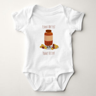 Food Peanut Butter Jar Nuts Cute Baby Bodysuit