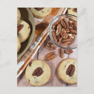 Food Photography Autumn Pecan Shortbread Cookies Postcard
