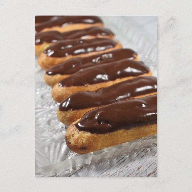 Food Photography Boston Cream Filled Eclairs Postcard (Front)
