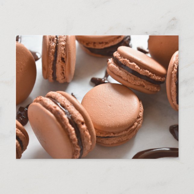 Food Photography Chocolate Macaron French Pastry Postcard (Front)