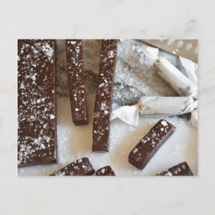 Food Photography Chocolate Sea Salt Caramel Candy Postcard