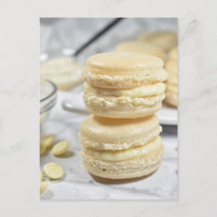 Food Photography Coconut White Chocolate Macaron Postcard