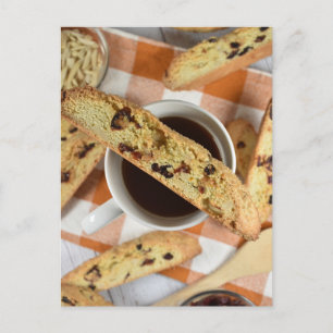 Food Photography Cranberry Almond Biscotti Cookies Postcard