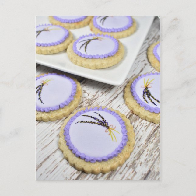 Food Photography Lavender Shortbread Cookies Postcard (Front)