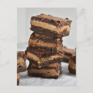Food Photography Peanut Butter Chocolate Brownie Postcard