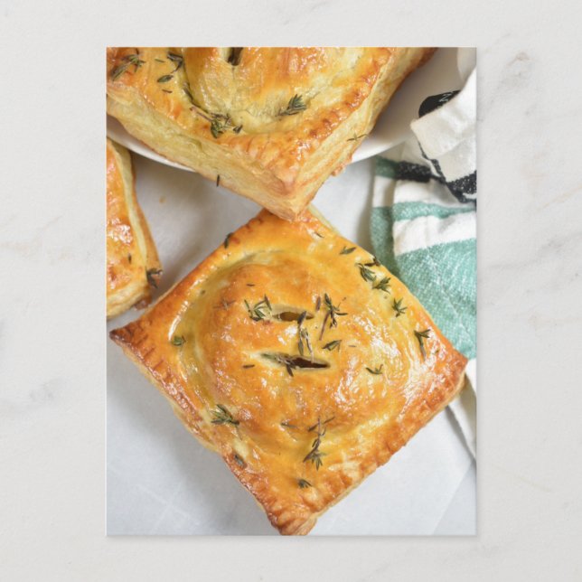 Food Photography Puff Pastry Savoury Hand Pie Postcard (Front)