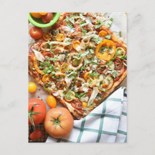 Food Photography Rustic Tomato Puff Pastry Tart Postcard