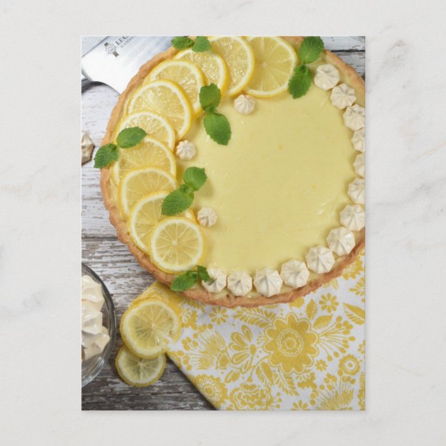 Food Photography Tarte au Citron Lemon Tart Pastry Postcard (Front)
