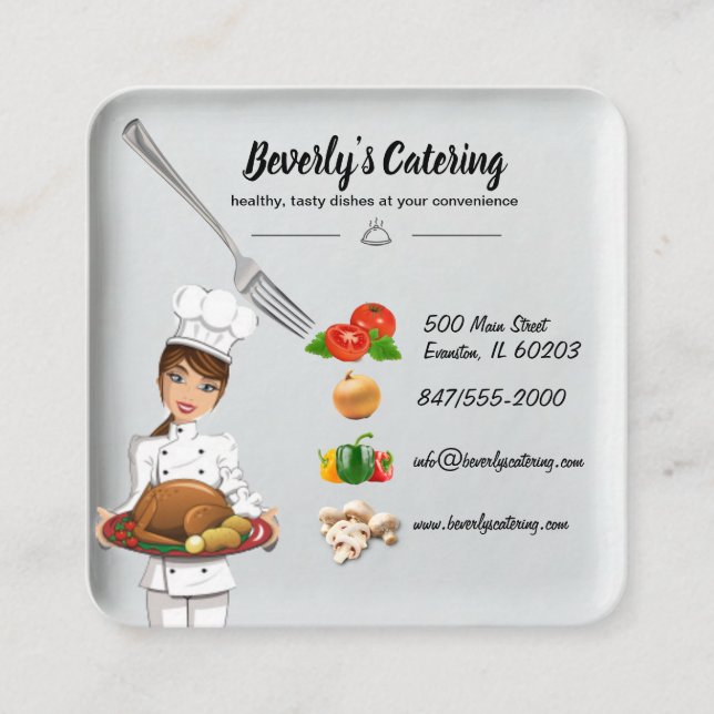 food plate catering business card (Front)