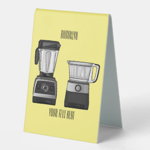 Food processor & blender cartoon illustration