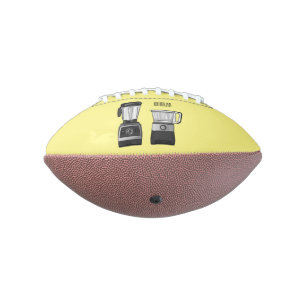 Food processor & blender cartoon illustration  american football