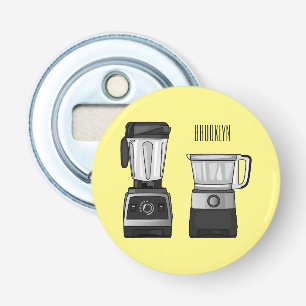 Food processor & blender cartoon illustration  bottle opener