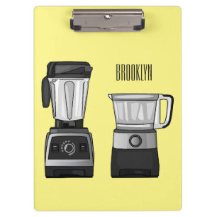 Food processor & blender cartoon illustration  clipboard