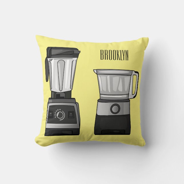 Food processor & blender cartoon illustration  cushion (Front)