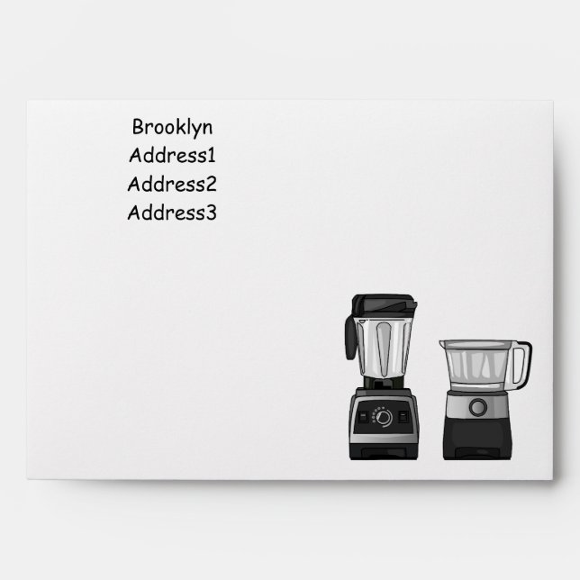 Food processor & blender cartoon illustration envelope (Front)