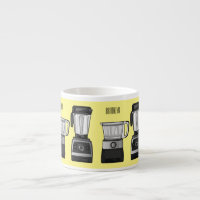 Food processor & blender cartoon illustration