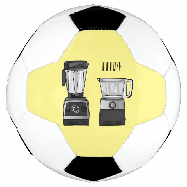 Food processor & blender cartoon illustration  football (Front)