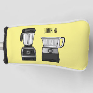 Food processor & blender cartoon illustration golf head cover