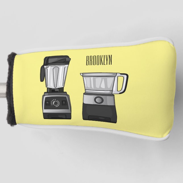 Food processor & blender cartoon illustration  golf head cover (Front)
