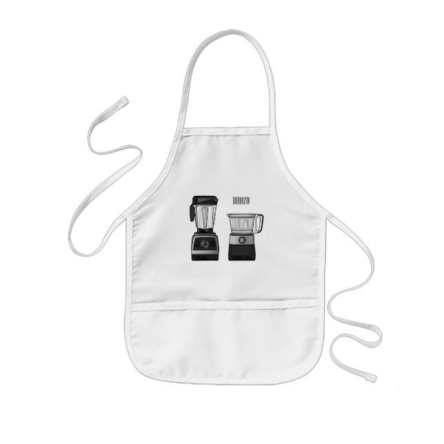 Food processor & blender cartoon illustration  kids apron (Front)