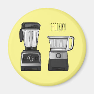 Food processor & blender cartoon illustration  magnet
