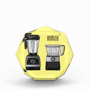 Food processor & blender cartoon illustration  photo block
