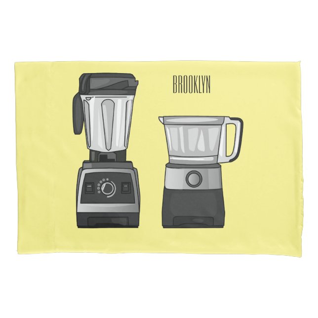 Food processor & blender cartoon illustration  pillowcase (Front)