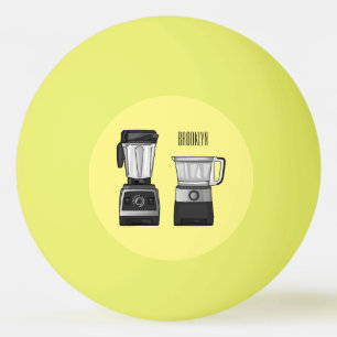Food processor & blender cartoon illustration  ping pong ball