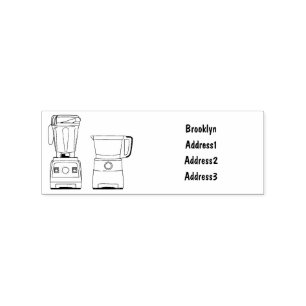 Food processor & blender cartoon illustration rubber stamp