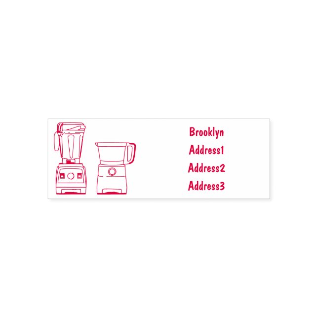 Food processor & blender cartoon illustration self-inking stamp (Design)