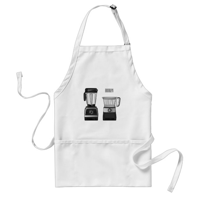 Food processor & blender cartoon illustration  standard apron (Front)
