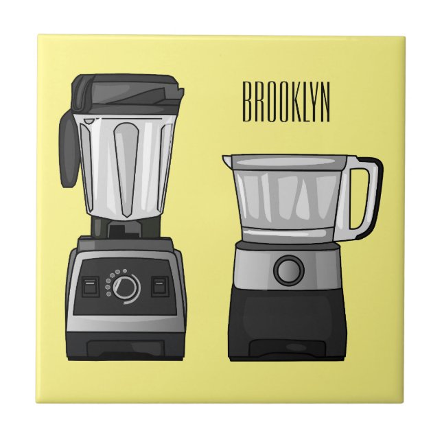 Food processor & blender cartoon illustration  tile (Front)