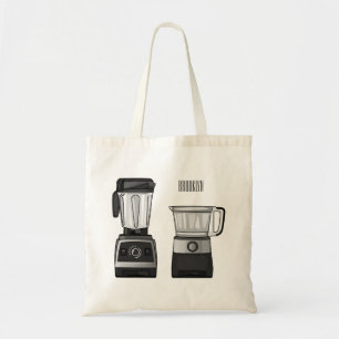 Food processor & blender cartoon illustration  tote bag