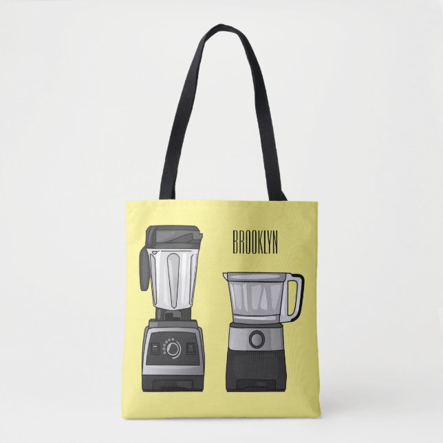 Food processor & blender cartoon illustration  tote bag (Front)