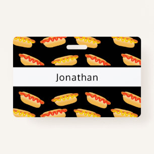 Food Production Hot Dog Name ID Badge