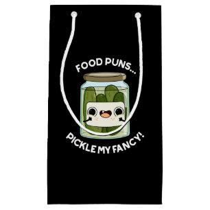 Food Puns Pickle My Fancy Funny Food Pun Dark BG Small Gift Bag