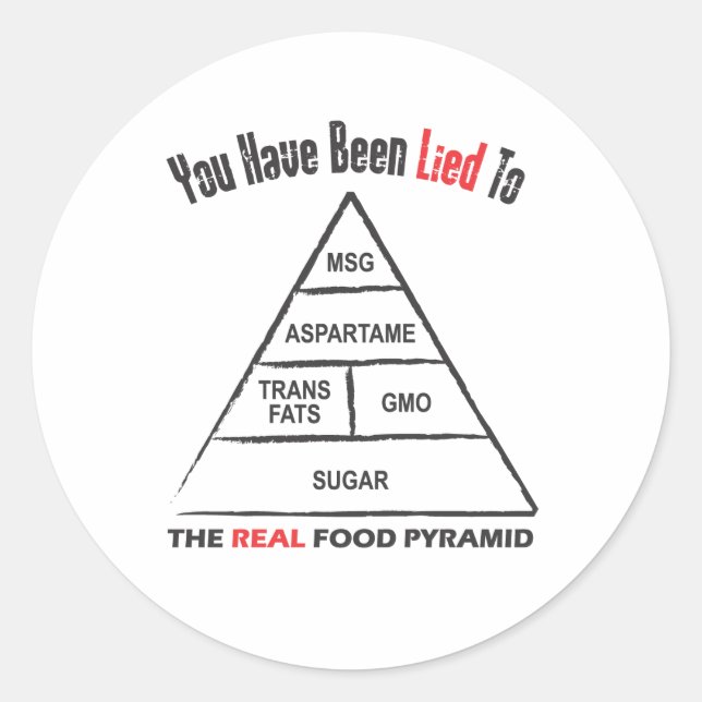 Food Pyramid Classic Round Sticker (Front)