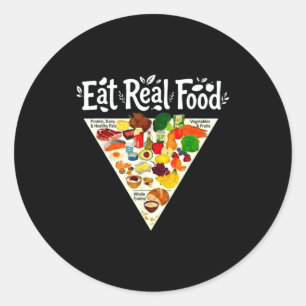Food Pyramid Eat Real Food Classic Round Sticker