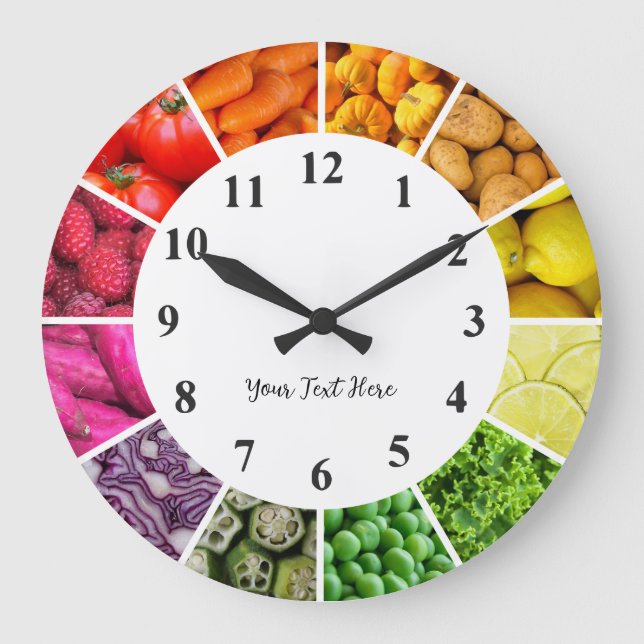Food Rainbow Clock - Healthy Eating Fruit and Veg (Front)