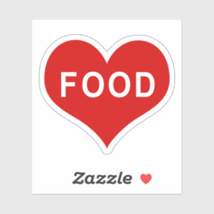 FOOD Red Love Heart Vinyl Sticker