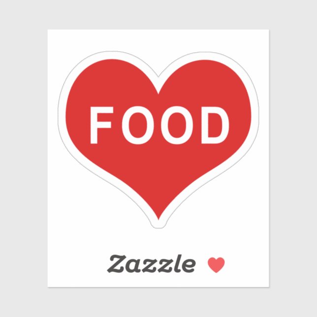 FOOD Red Love Heart Vinyl Sticker (Sheet)