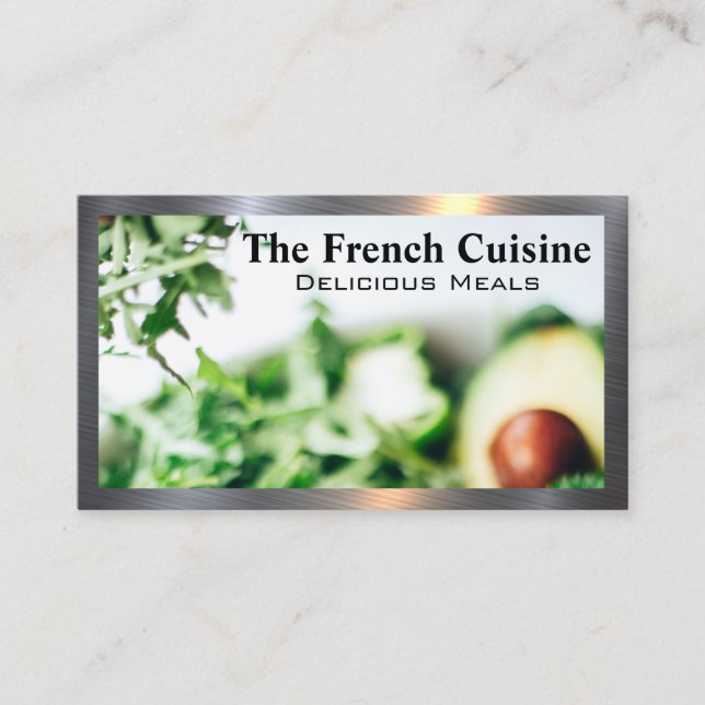 Food Restaurant Salad | Avacado Business Card (Front)