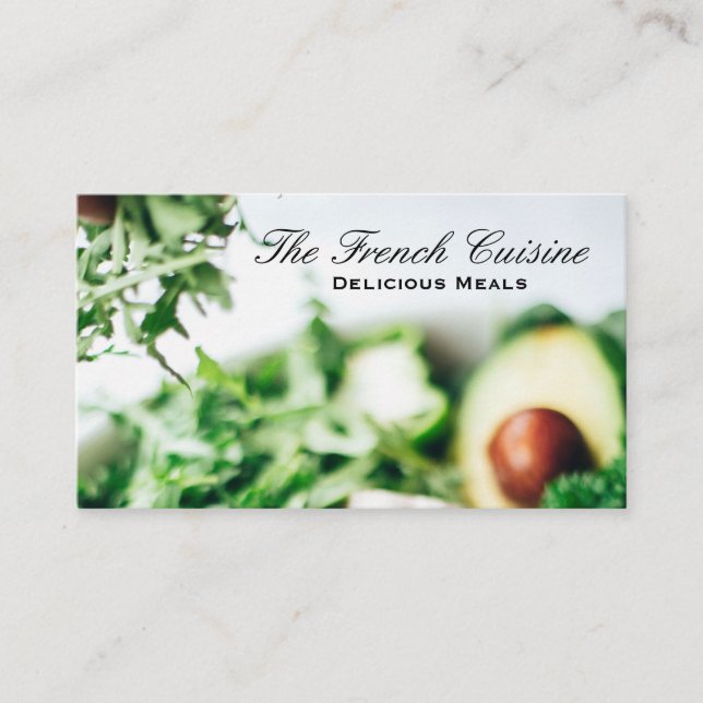 Food Restaurant Salad | Chef Business Card (Front)