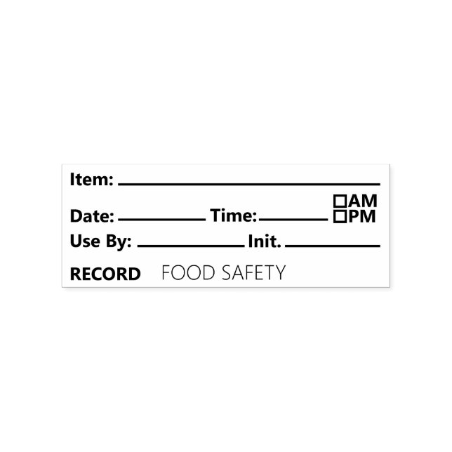 Food Safety Date Record Keeping Rubber Stamp (Imprint)