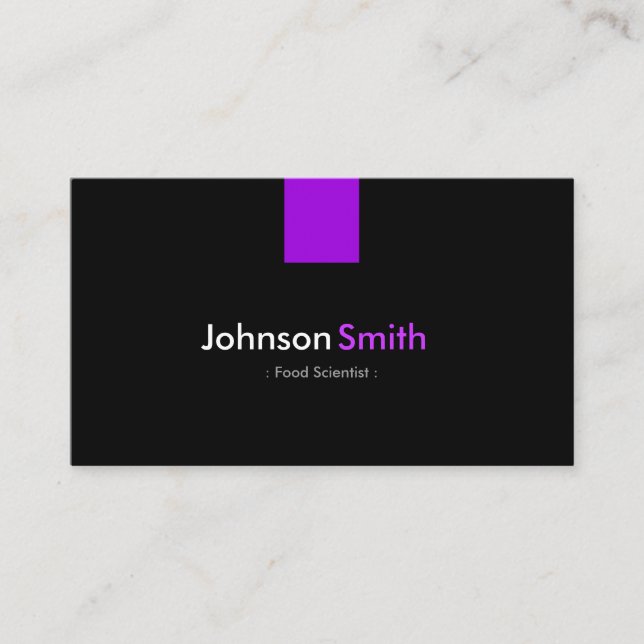 Food Scientist - Modern Purple Violet Business Card (Front)