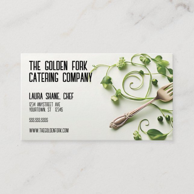 Food Service Restaurant Cafe Bistro Catering Business Card (Front)