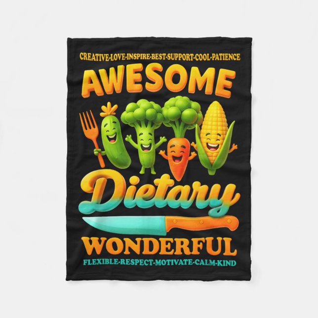 Food Service Week Dietary Appreciation Flexible Re Fleece Blanket (Front)
