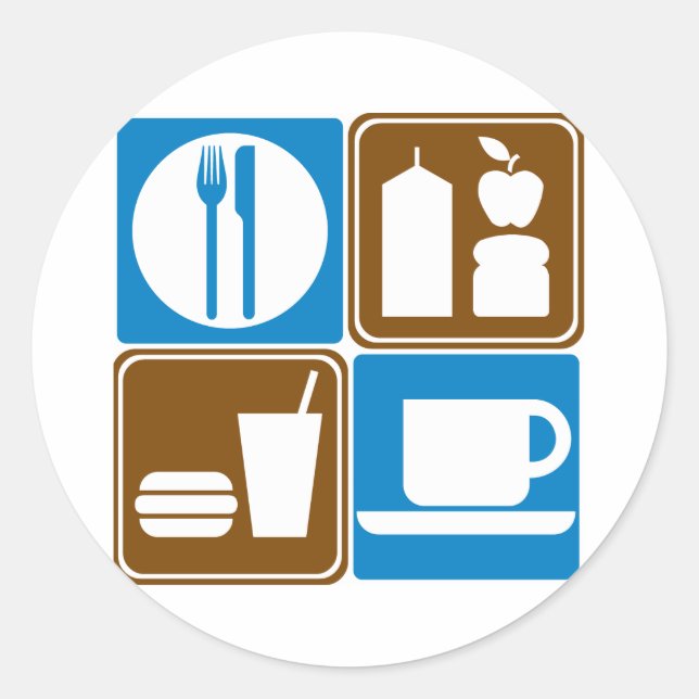 Food Services Highway Signs Collection Classic Round Sticker (Front)