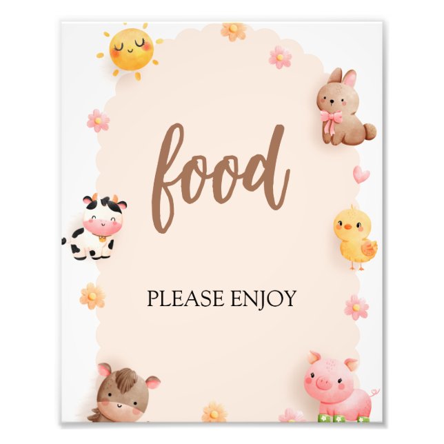 Food Sign For Baby Shower (Front)